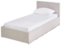 Hygena Lavendon Single Fabric Ottoman Bed Frame - Latte